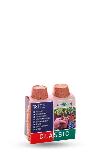 18 pots biodégradables ∅ 8cm