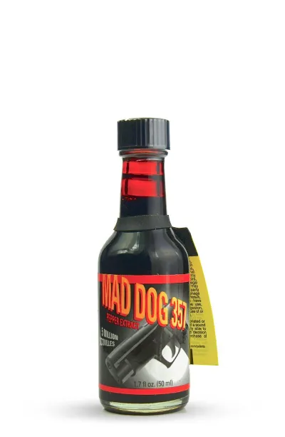 Sauce Mad dog extrait de piment à 5 millions sur l'échelle de scoville.